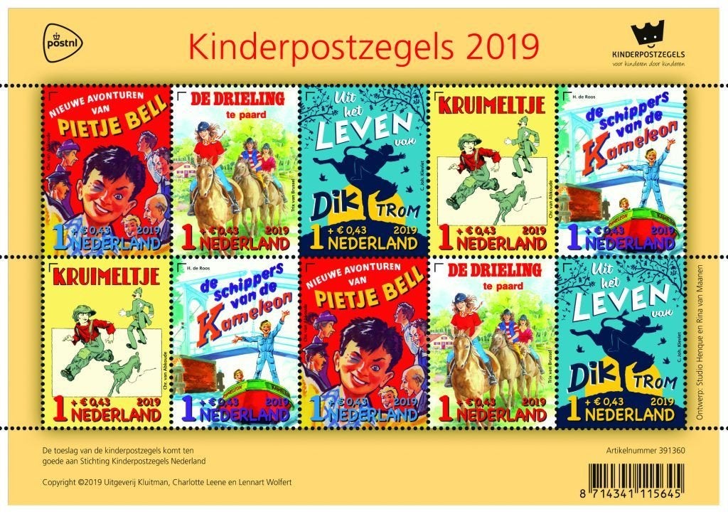 Velletje kinderpostzegel 2019. Cataloguswaarde €75,00!, Ophalen of Verzenden, Na 1940, Postfris