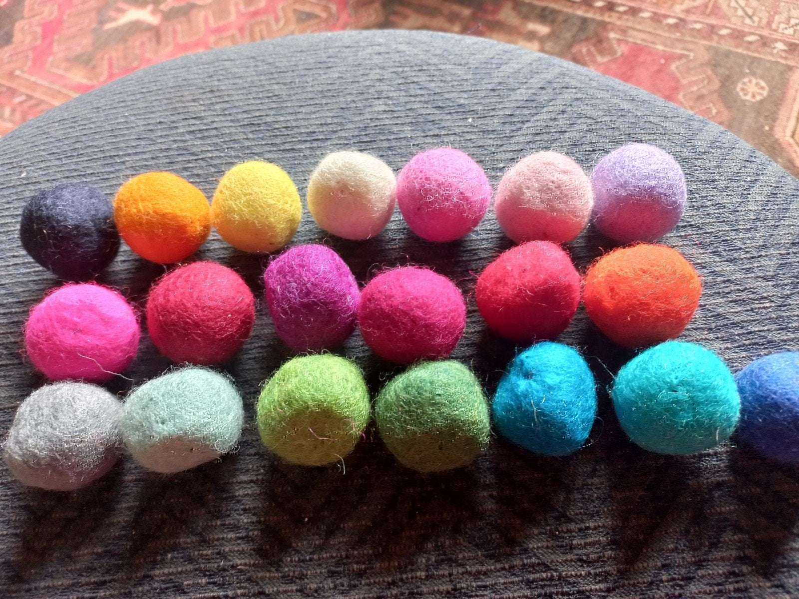 38 Gevilt Zuiver Wol Bollen 3-3.5cm in 20 Kleuren, Handgemaakt, Textiel, Nieuw, Meerkleurig