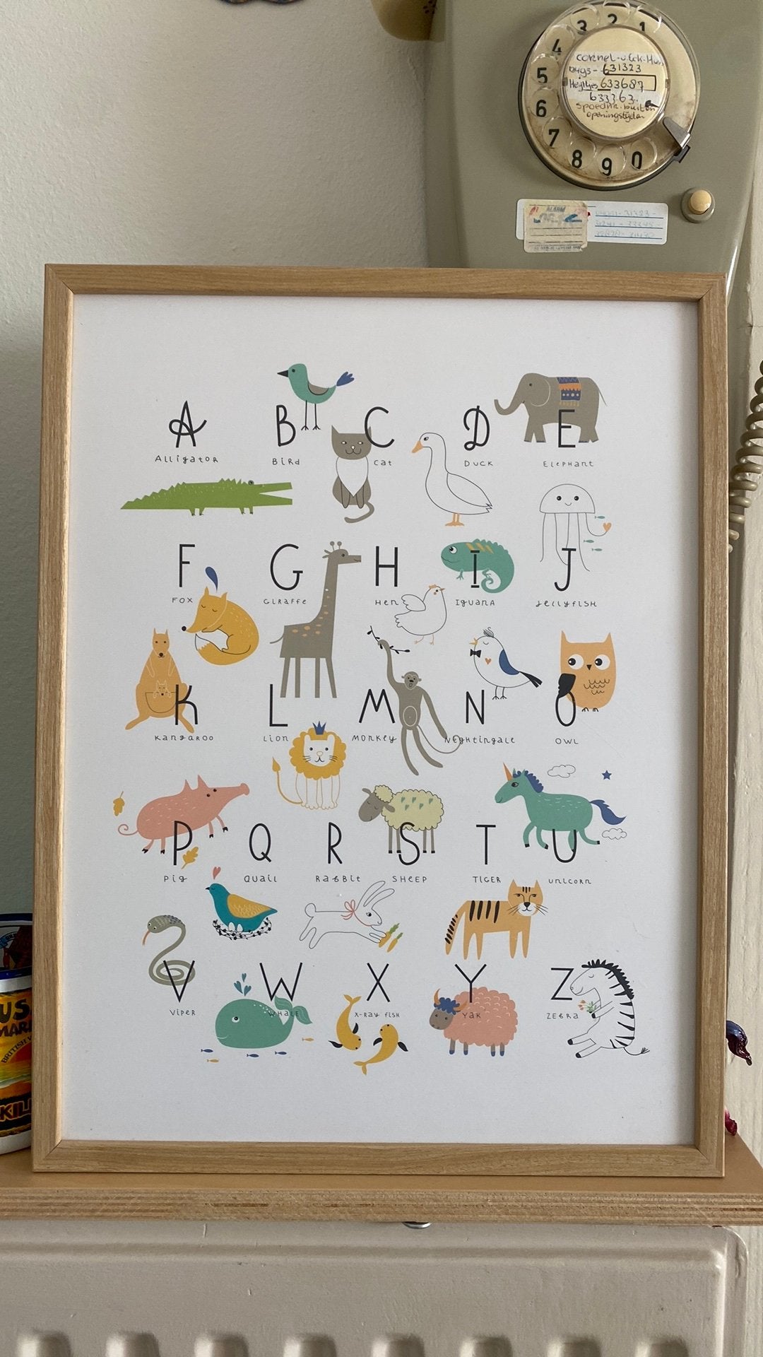 Alfabet poster in lijst, Ophalen, Nieuw, Wanddecoratie