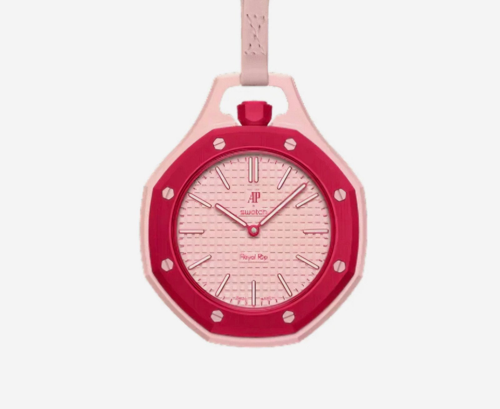 Audemars Piguet x Swatch Moonswatch Pink Pocket Watch, Ophalen of Verzenden, Kunststof, Overige merken