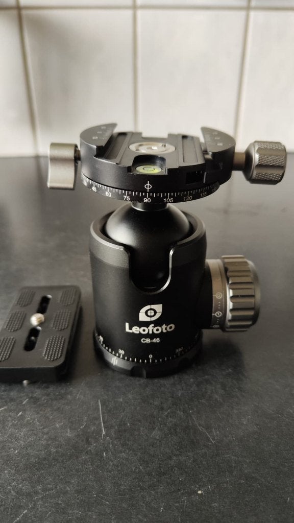 Leofoto CB-46 Statiefkop / Balhoofd met snelsluitplaat, Ophalen of Verzenden, Nieuw, Balhoofd, Snelkoppelingsplaat