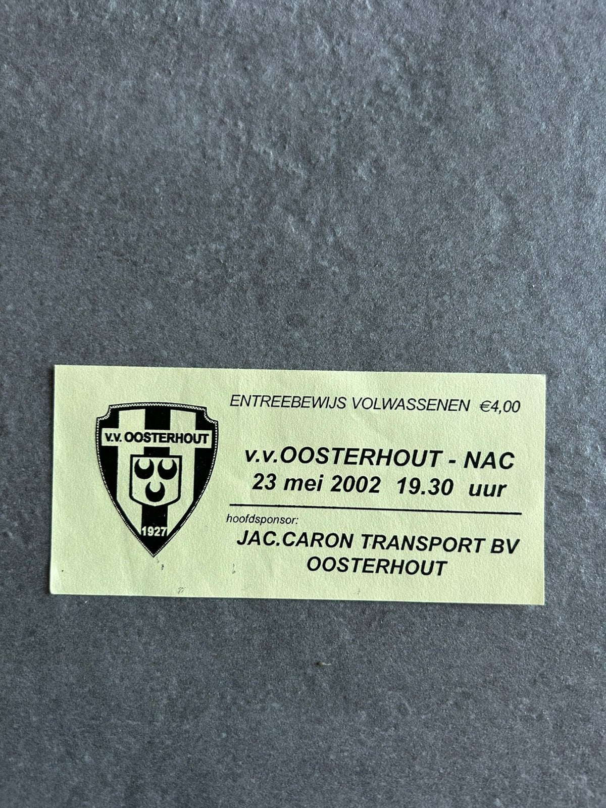 v.v. Oosterhout - NAC, Verzamelen, Sportartikelen en Voetbal, Ophalen of Verzenden, NAC Breda, Overige typen