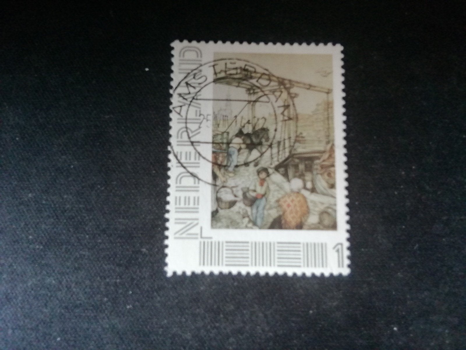 NEDERLAND PERSOONLIJKE POSTZEGEL VAN GOGH MOOI STEMPEL AMSTE, Ophalen of Verzenden, Na 1940, Gestempeld