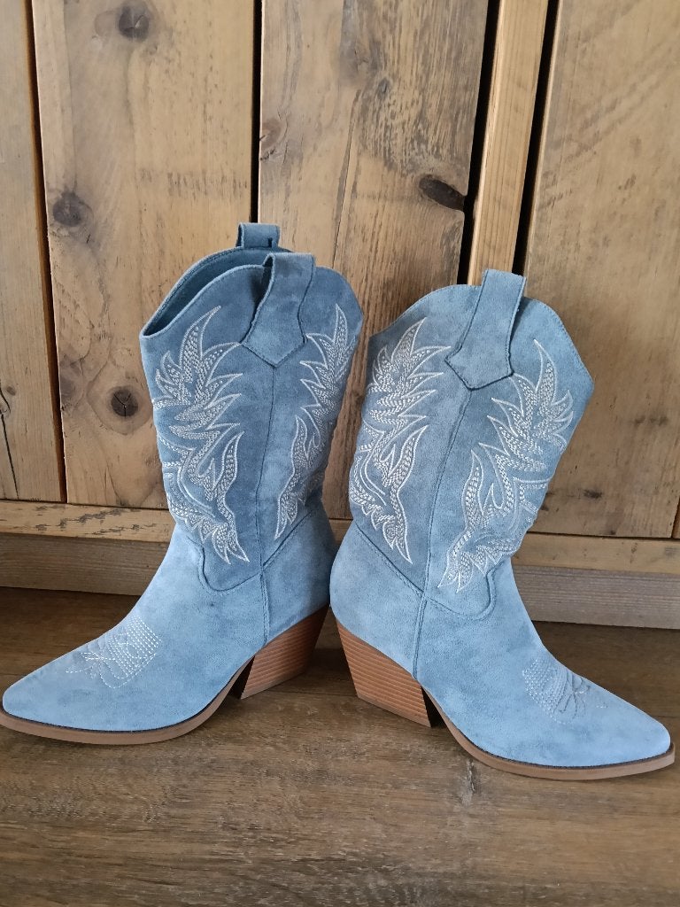 Western cowboy laarzen, Kleding | Dames, Hoge laarzen, Blauw, Ophalen of Verzenden, Onbekend