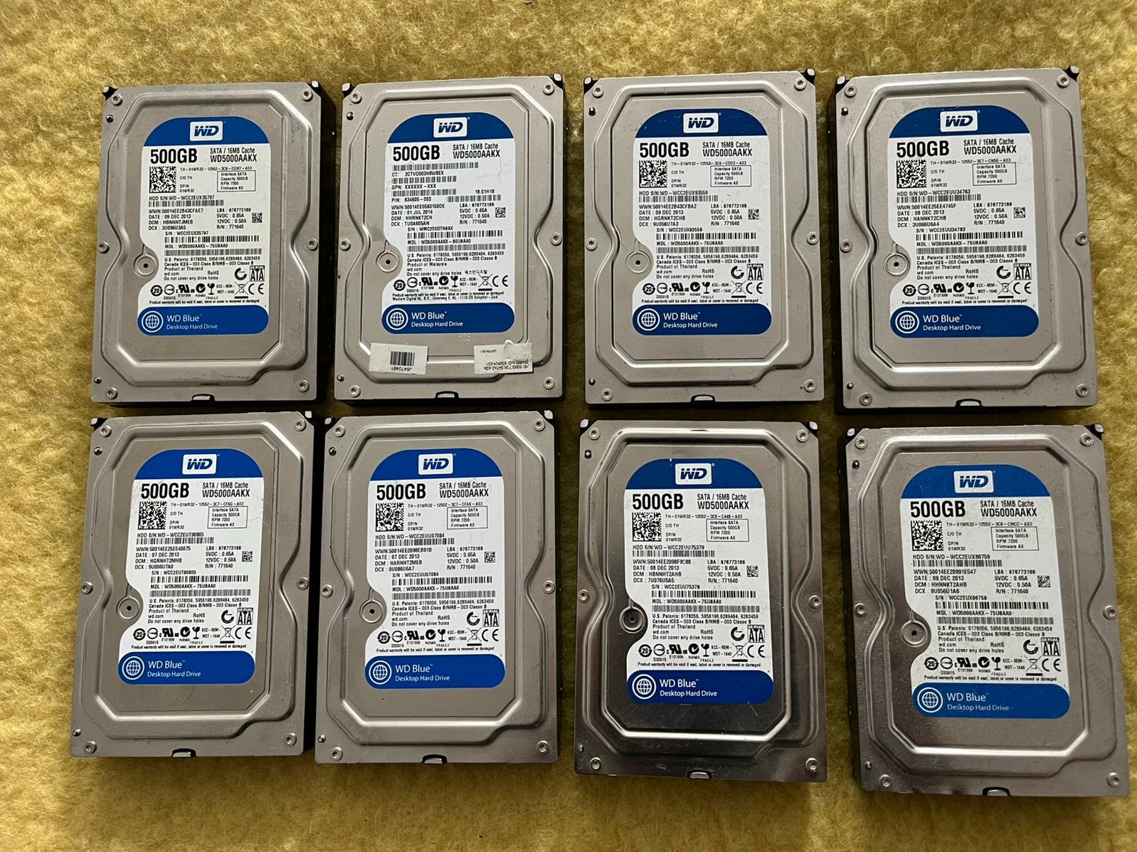 Harde schijf 8 stuks 500GB western digitaal, Computers en Software, Ophalen of Verzenden, Desktop