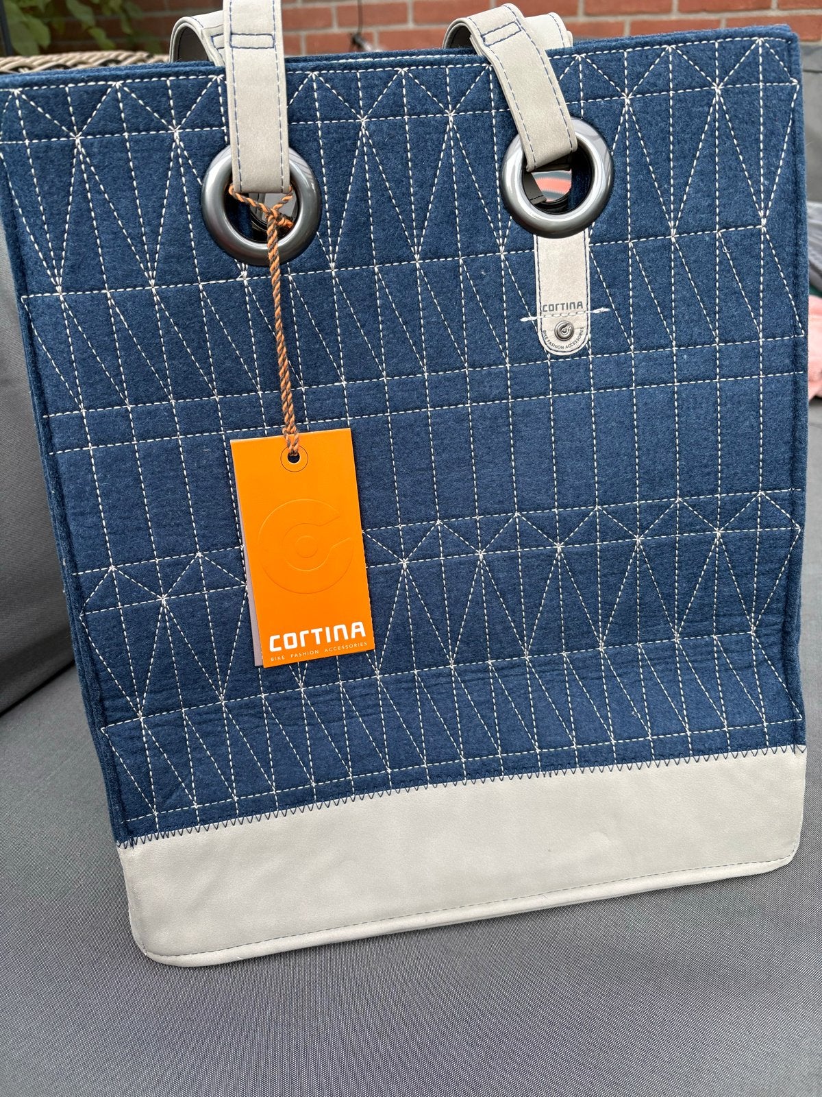 Nieuwe Cortina Minsk Basketbag - Navy Blue Viltentas, Blauw, Geen, Shopper, Nieuw