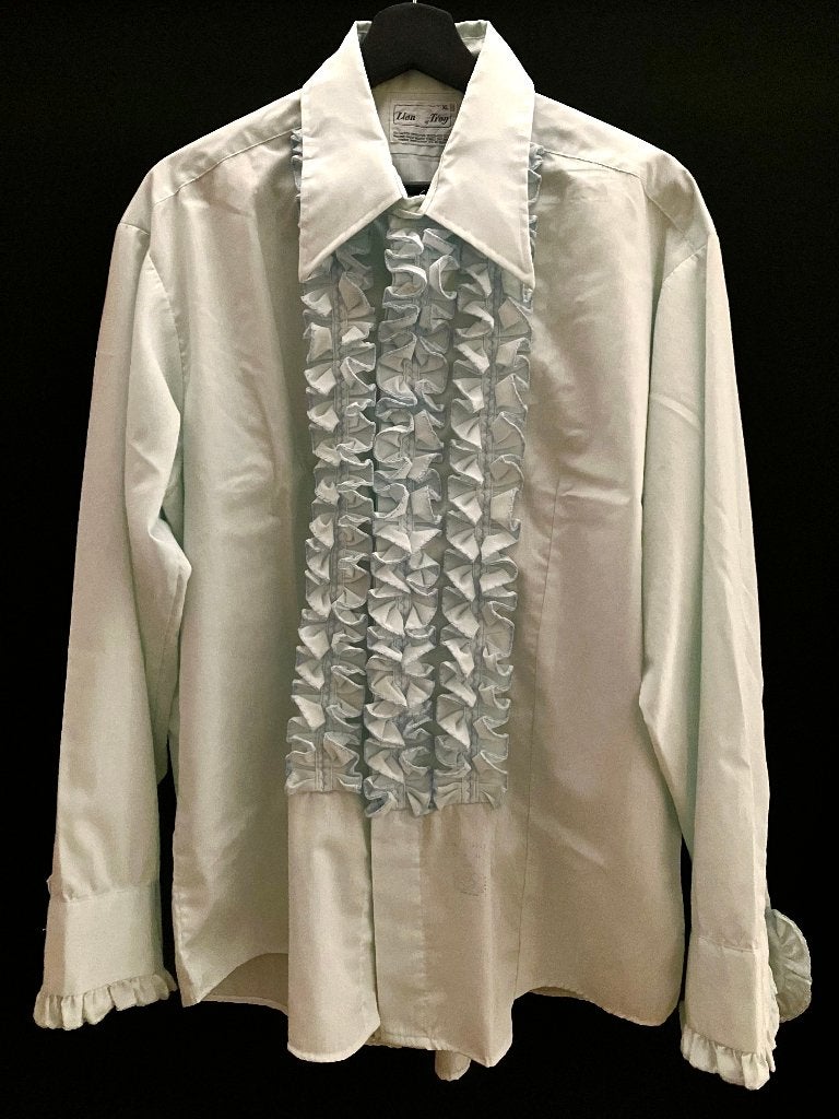 Vintage rushes overhemd / blouse lichtblauw maat X/XL / 56, Kleding | Heren, Overhemden, Lion of Troy, Gedragen, Halswijdte 43/44 (XL)