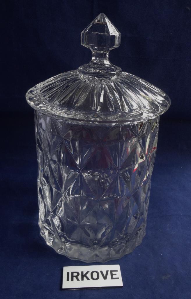 KRISTAL ZWARE DEKSEL POT * Gaaf *, Antiek en Kunst, Antiek | Glas en Kristal, Verzenden