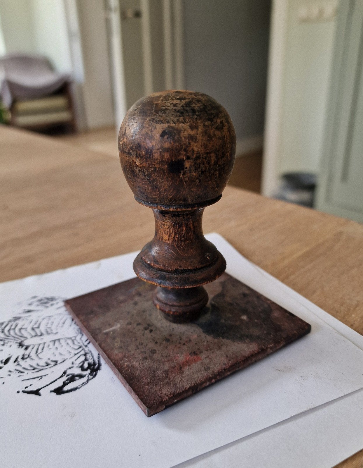 grote antieke biologie stempel torso, Ophalen of Verzenden