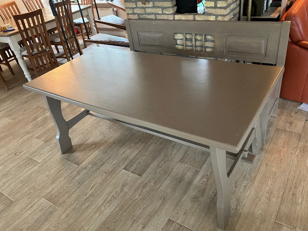 Eettafel 180 x 90 cm en klepbank eetbank, Huis en Inrichting, Tafels | Eettafels, Ophalen, Gebruikt, 50 tot 100 cm, Vijf personen of meer