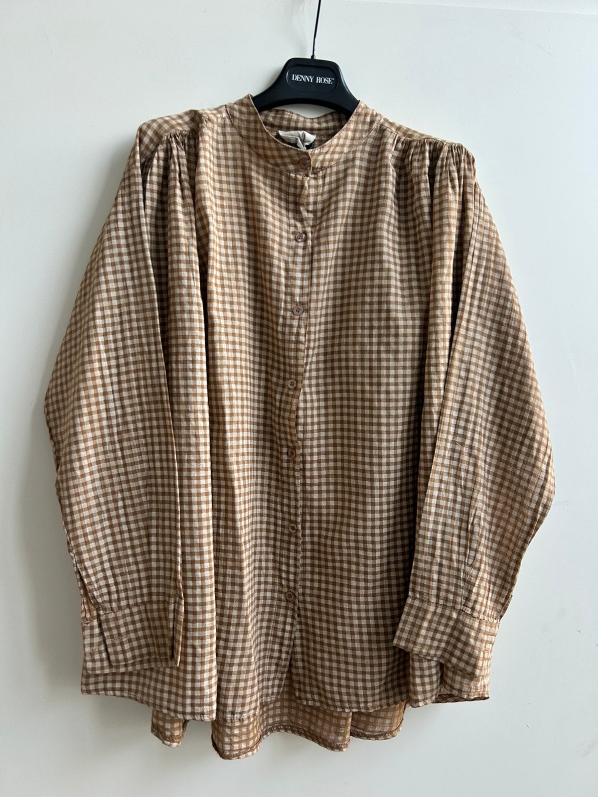 GARCONNE losvallende blouse ruitje camel mt TU, Kleding | Dames, Blouses en Tunieken, Verzenden, Parijs, Nieuw, Garconne