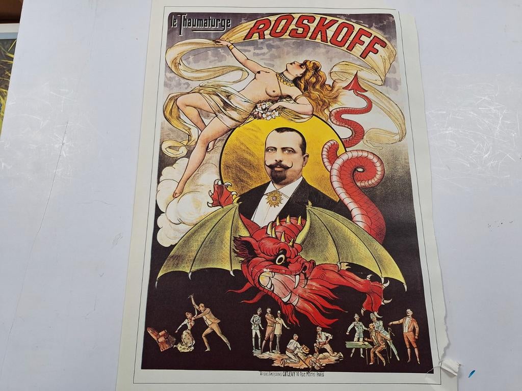 Oude magische poster, Ophalen of Verzenden