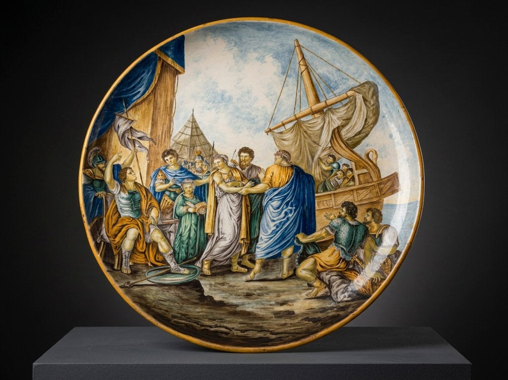 19e Eeuws Majolica XXL ''Charger'' in perfecte staat.!!, Antiek en Kunst, Ophalen