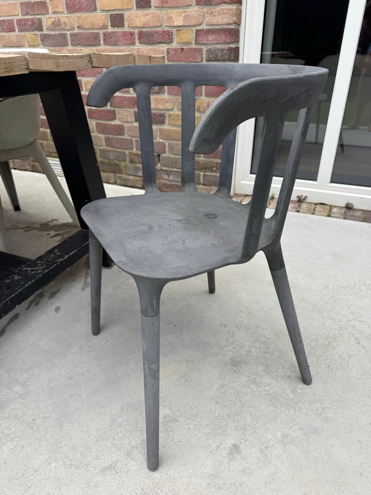 Ikea tuinstoel, Huis en Inrichting, Stoelen, Gebruikt, Eén, Kunststof, Grijs, Ophalen