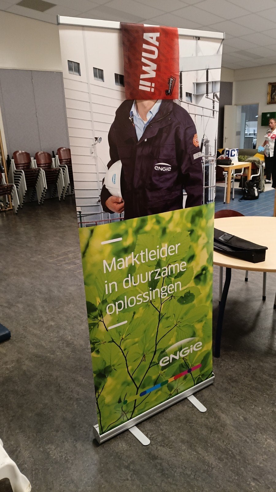 Aluminium Roll-up banner met draagtas - Ideaal voor beurzen, Verzamelen, Ophalen of Verzenden, Zo goed als nieuw, Reclamebord