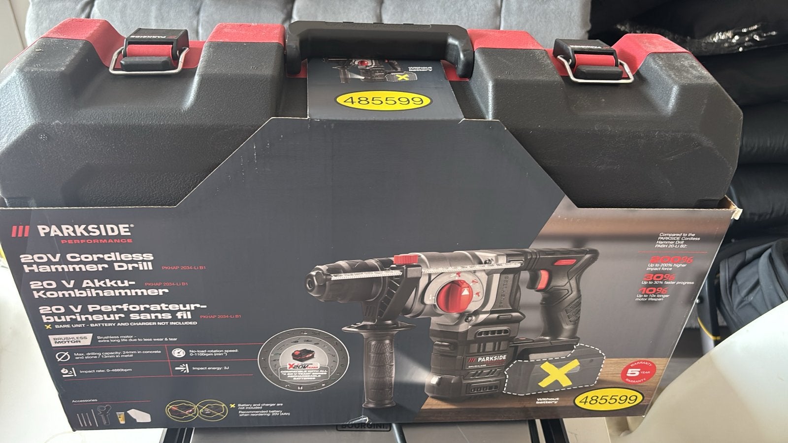 Parkside Kombihamer Boor/Breekhamer, Ophalen, 600 watt of meer, Boor- en/of Breekhamer, Nieuw