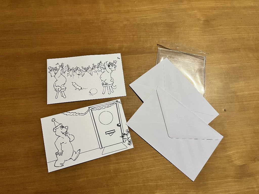 Hallmark verjaardagskaart 2x zelf inkleuren, Ophalen of Verzenden, Nieuw, Overige thema's, Blanco kaart of Basiskaart