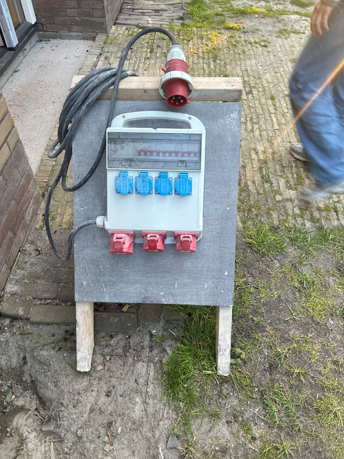 Bouwstroom kast met groepenkast aansluitingen en aansl, Ophalen, Gebruikt, Overige typen
