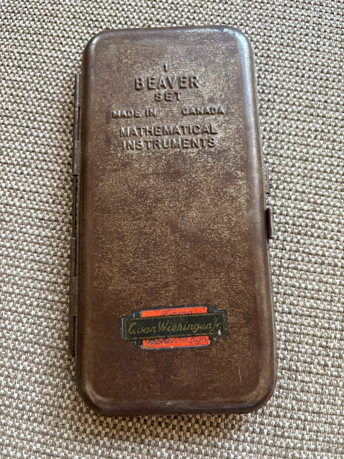 Vintage Beaver Set Mathematische Instrumenten in blikken doo, Antiek en Kunst, Antiek | Gereedschap en Instrumenten, Ophalen of Verzenden