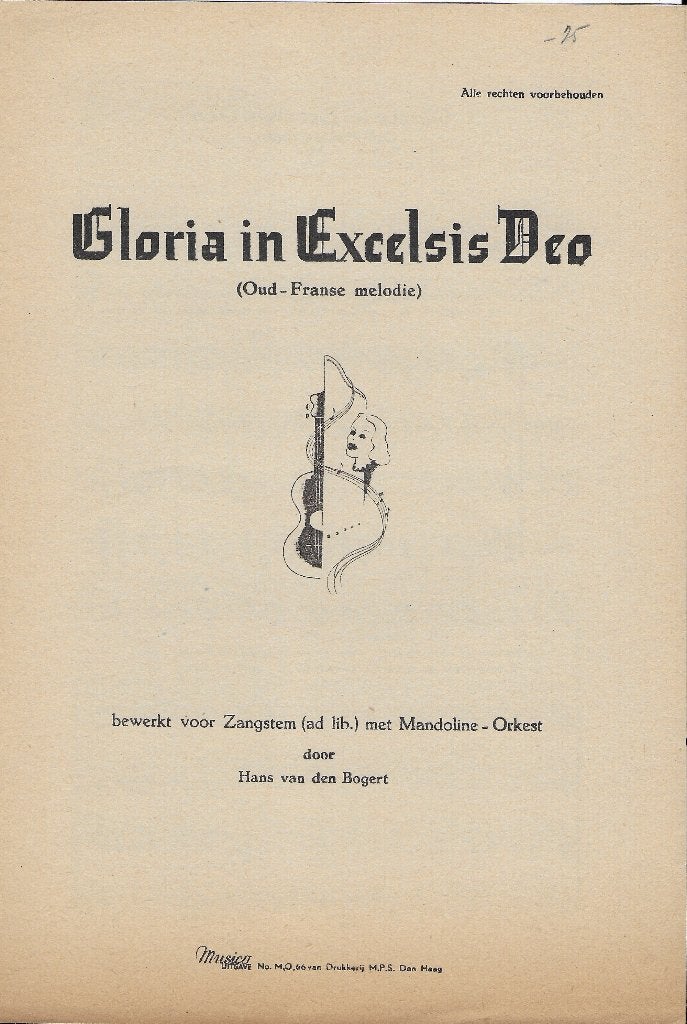 Bo112 bladmuziek gloria in excelsis deo, Zang, Gebruikt, Klassiek, Ophalen of Verzenden