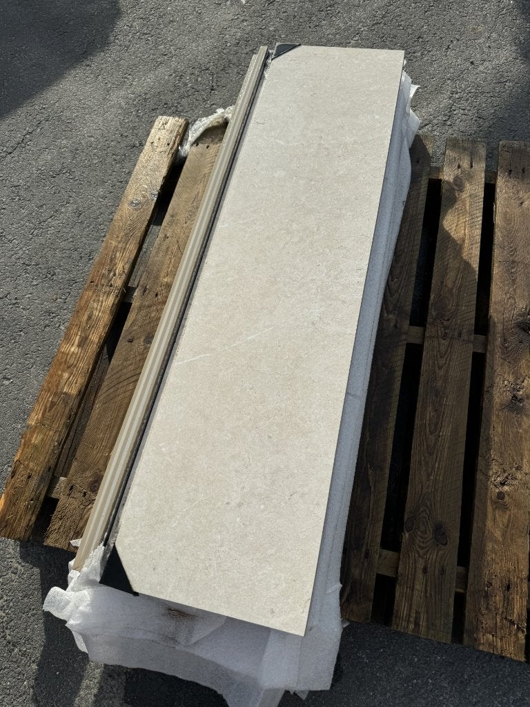 Keramische randtegels 30x120x2/5 cm Calcare Ivory/Beige, Ophalen, Nieuw, Overige typen