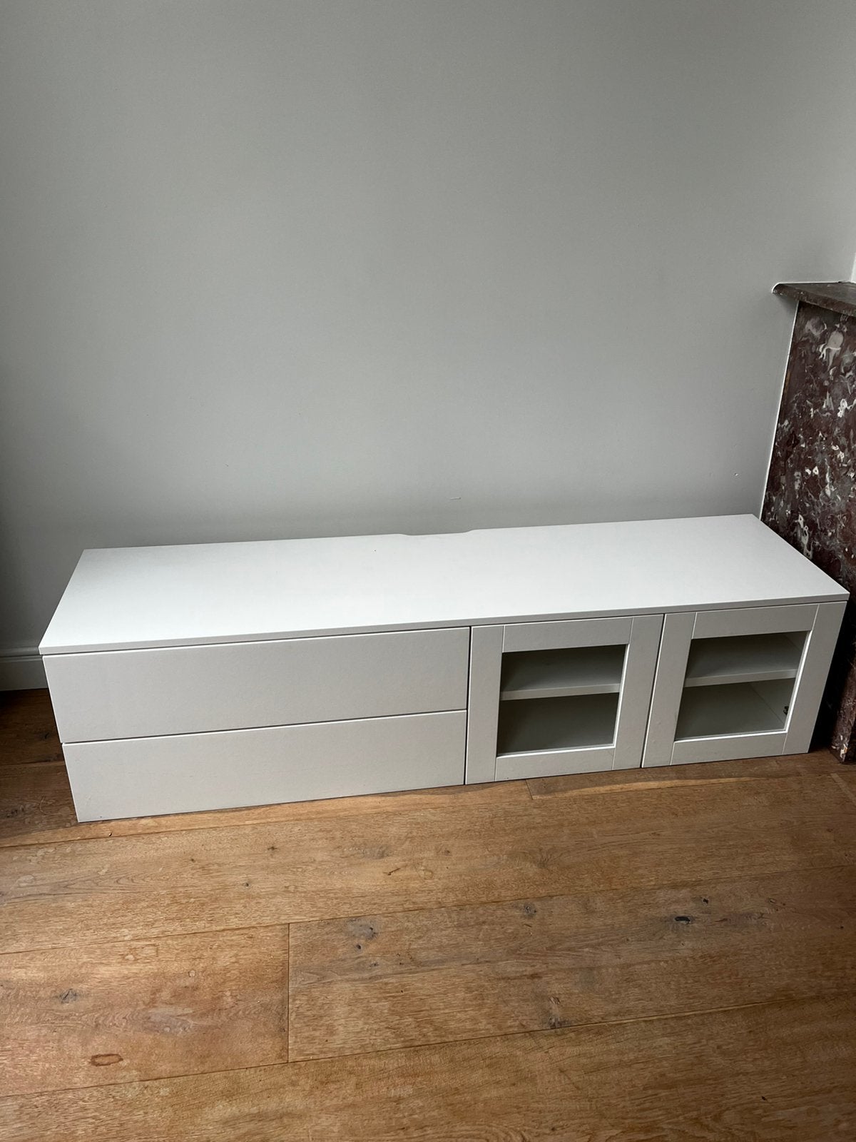 Witte ikea tv-meubel, Ophalen, Zo goed als nieuw, 25 tot 50 cm, 150 tot 200 cm