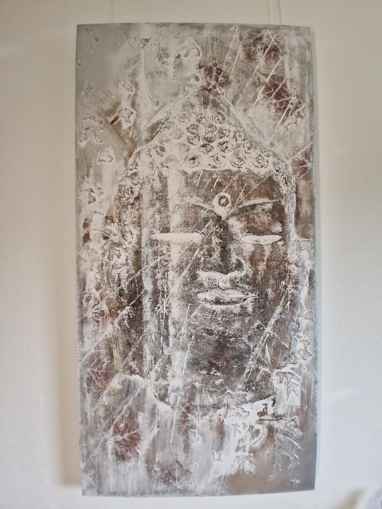 Boeddha canvas groot, Huis en Inrichting, Woonaccessoires | Schilderijen, Tekeningen en Foto's, Ophalen, 125 cm of meer, Zo goed als nieuw