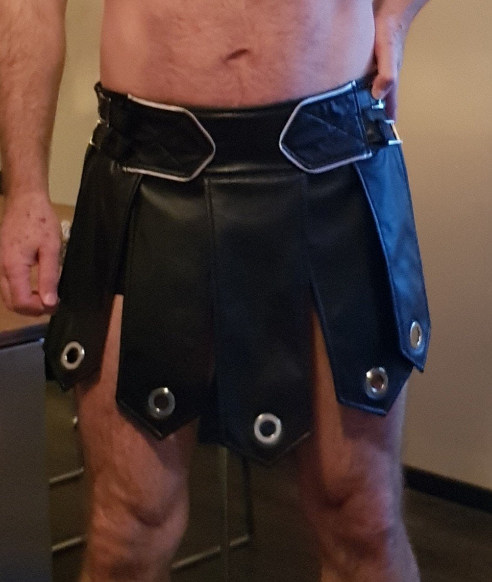 maat M / L gladiator rok heren met metalen ringen Soleil, Ophalen of Verzenden, Zo goed als nieuw, Kleding
