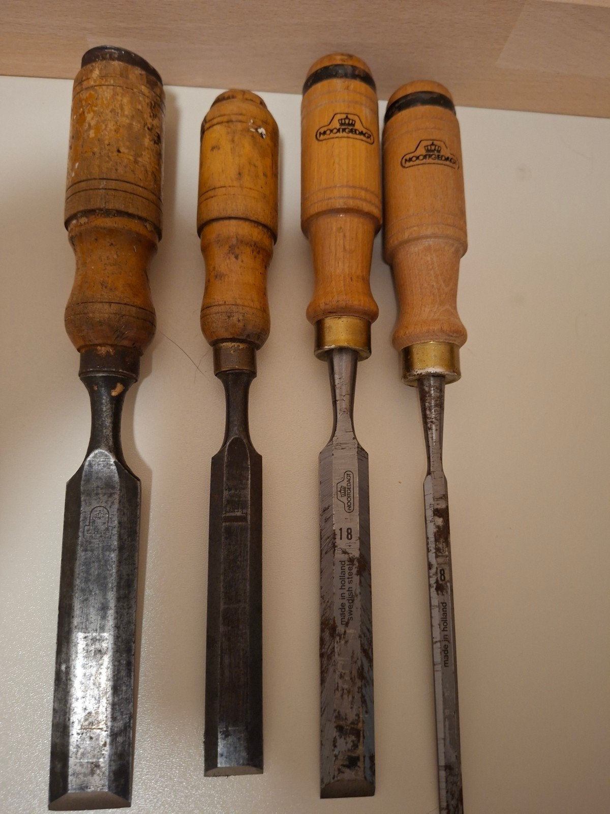 4 Nooitgedacht beitels, opnieuw geslepen, Ophalen of Verzenden