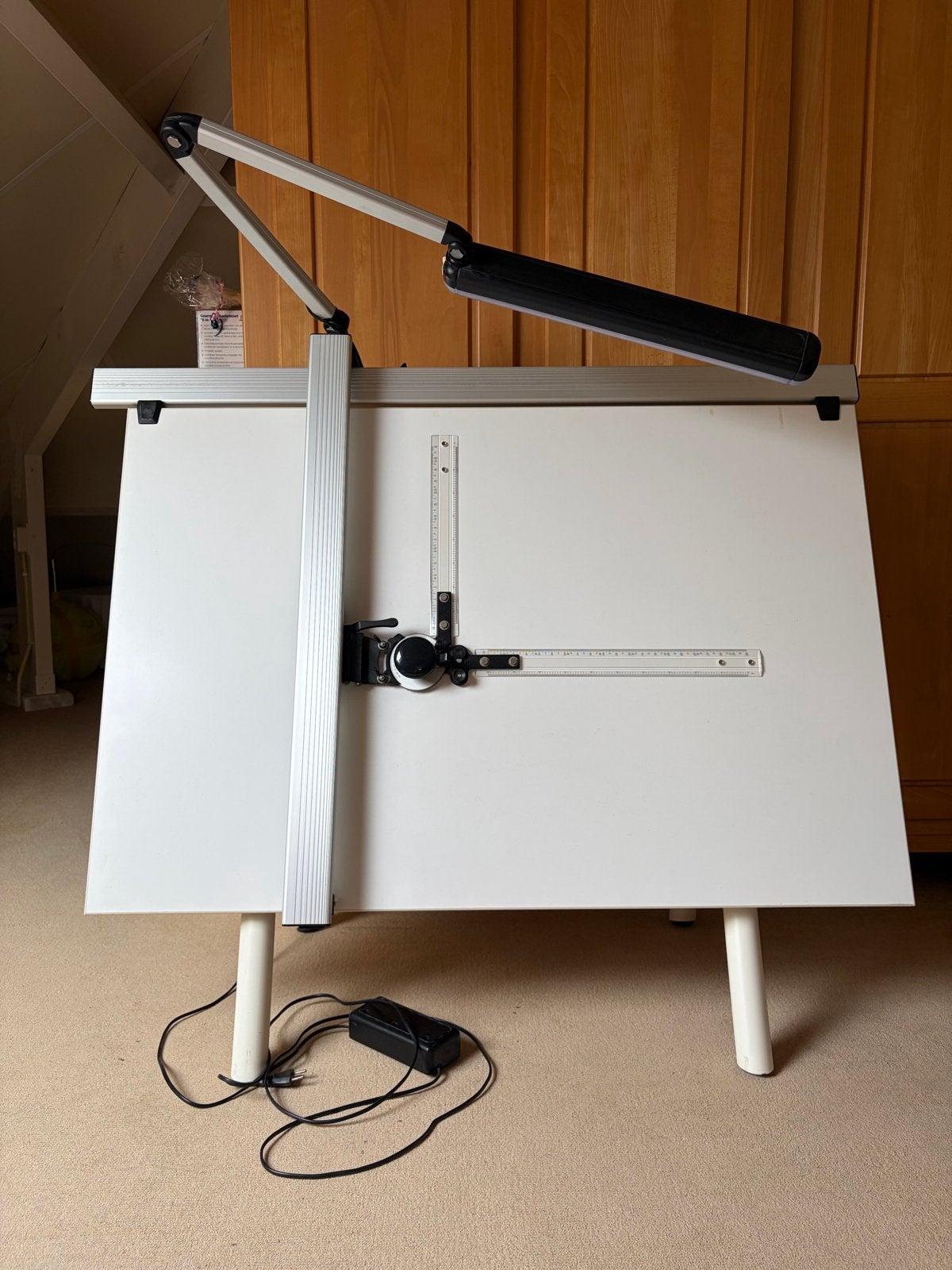 Tekentafel met lamp en tekensysteem, Doe-het-zelf en Verbouw, Tekentafels, Ophalen, Zo goed als nieuw, Minder dan 130 cm, Verlichting