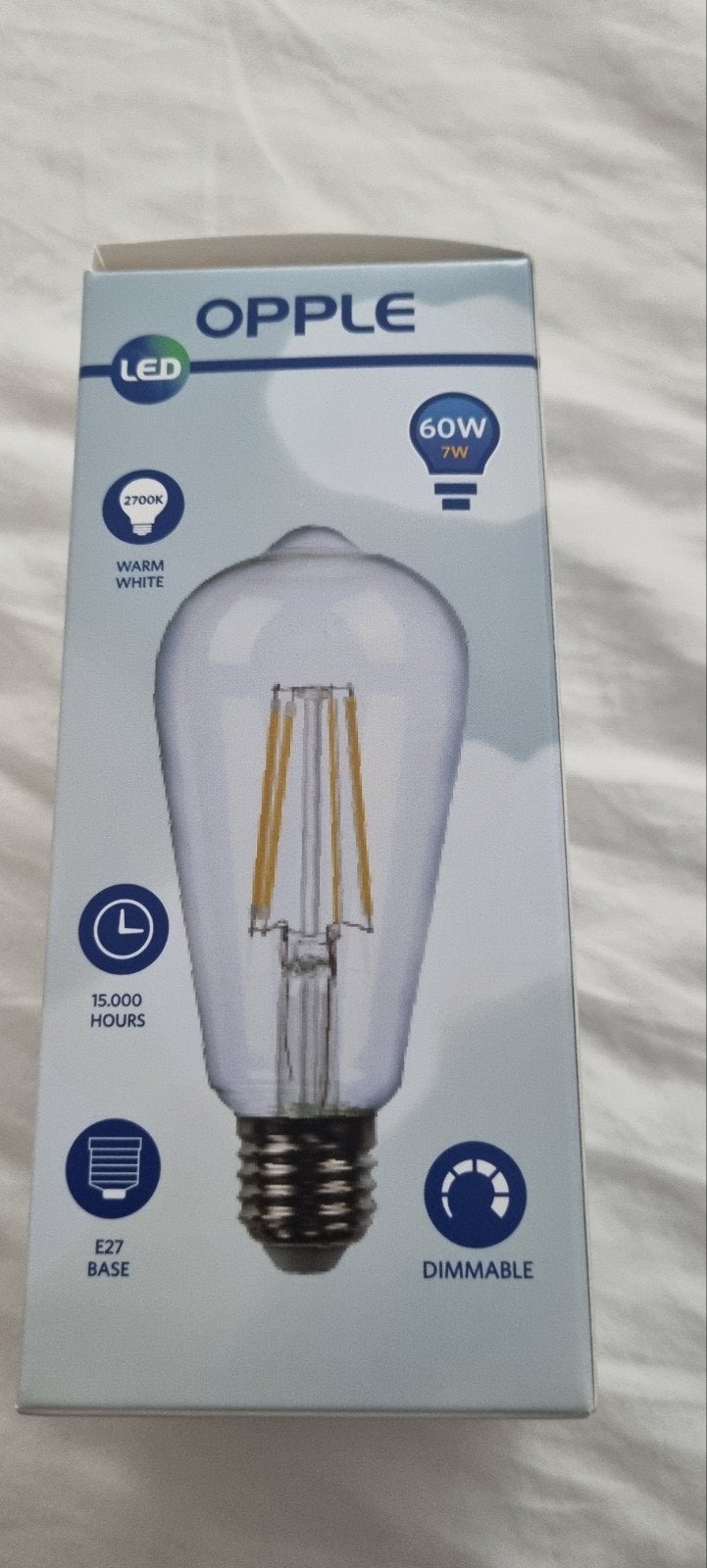 Nieuwe Opple LED lamp E27 dimbaar warm wit 7W (60W), Wit, Overige merken, Nieuw, Dimbaar