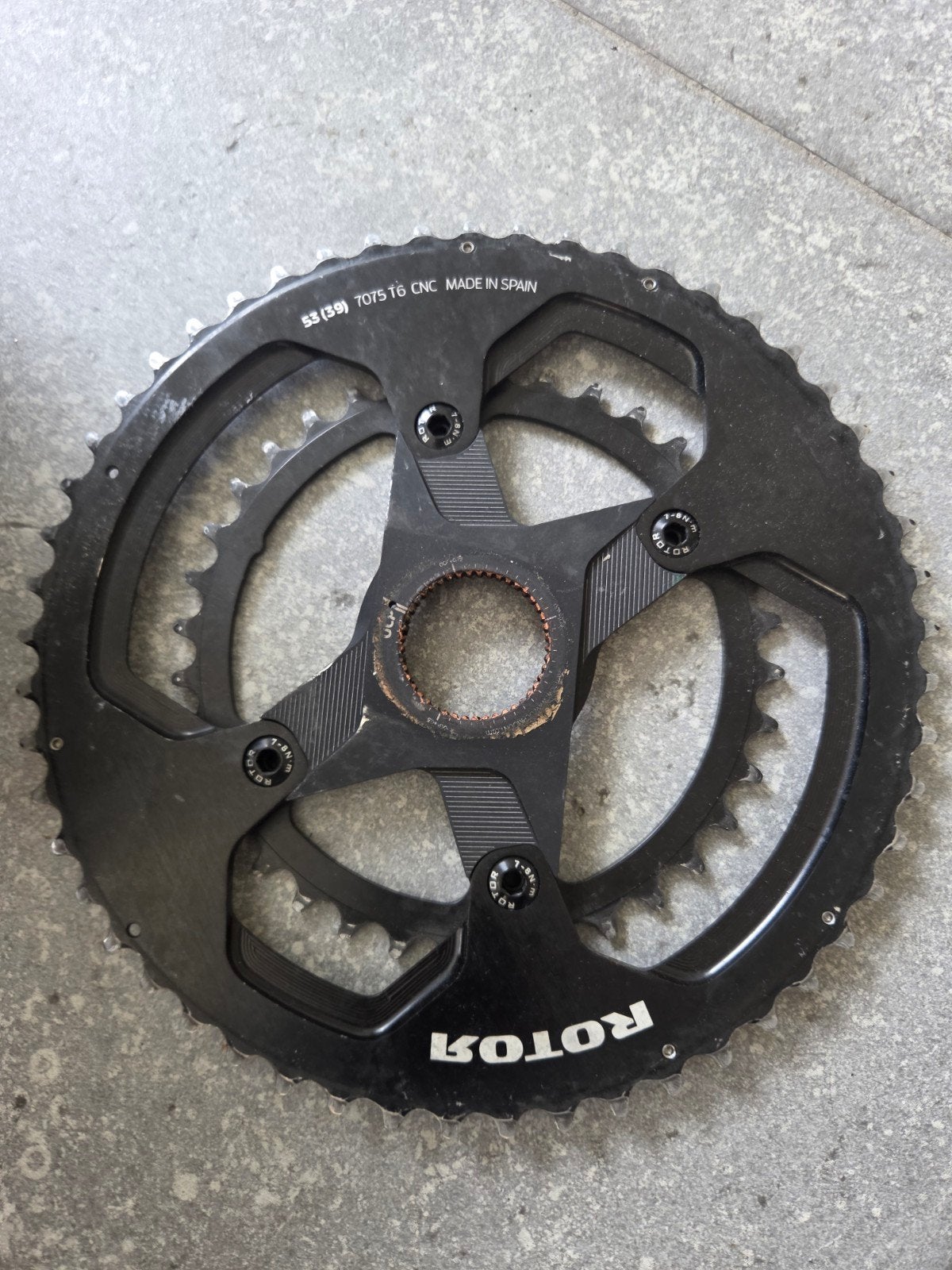 Rotor 53/39T 7075 T6 CNC, Crankstel of Pedalen, Gebruikt, Ophalen of Verzenden, Racefiets