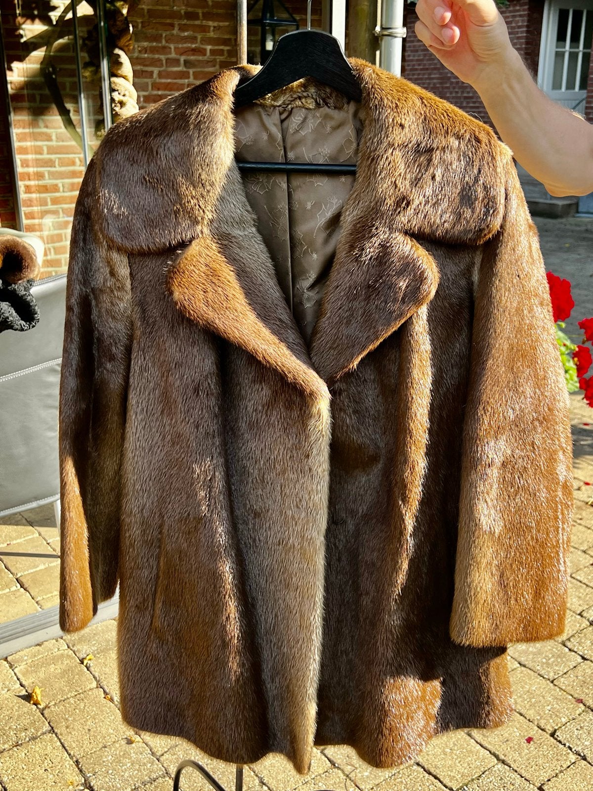 Elegante nertsen bontjas - Vintage bruin, Kleding | Dames, Verzenden, Gedragen, Maat 46/48 (XL) of groter, Bruin