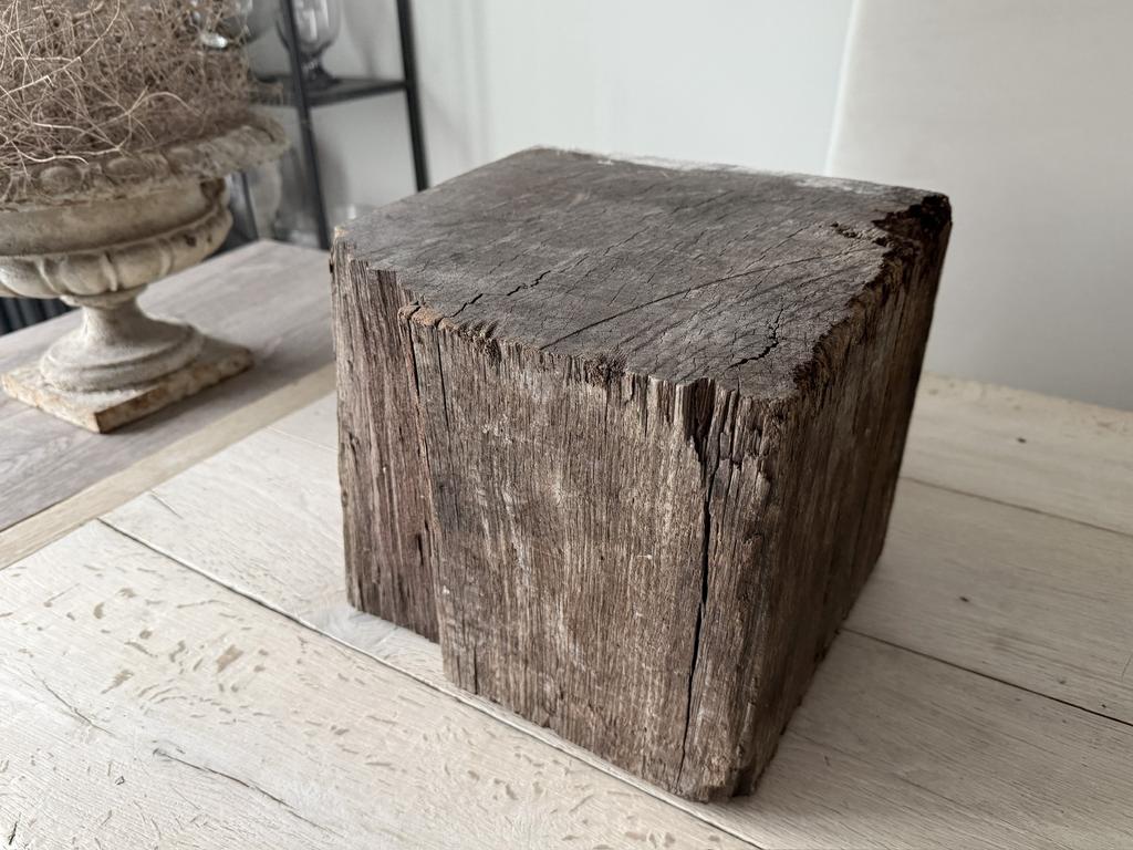Massief hard houten meerpaal blok sokkel *HIT*, Ophalen