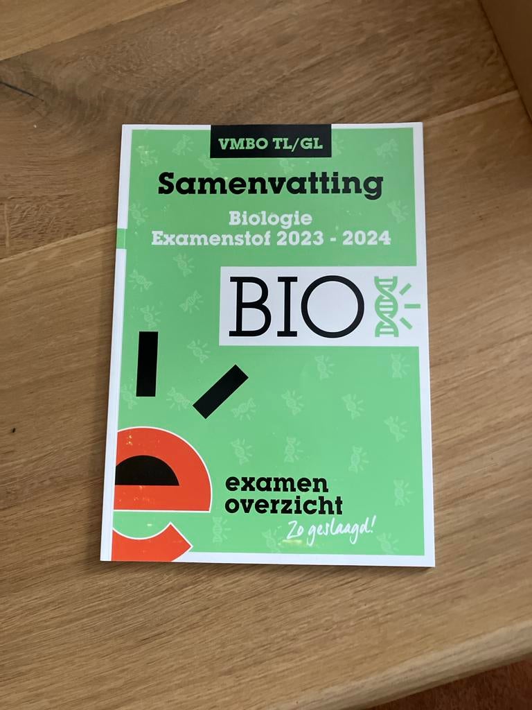 Samenvatting Biologie Examenstof 2023 - 2024 VMBO TL/GL, Boeken, Schoolboeken, Ophalen of Verzenden, Gelezen, VMBO, Biologie