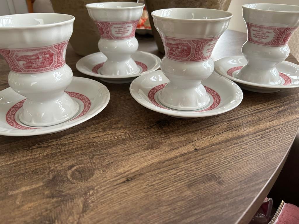 Authentieke Rüdesheimer Kaffee bekers Heinrich Germany, Antiek en Kunst, Ophalen of Verzenden