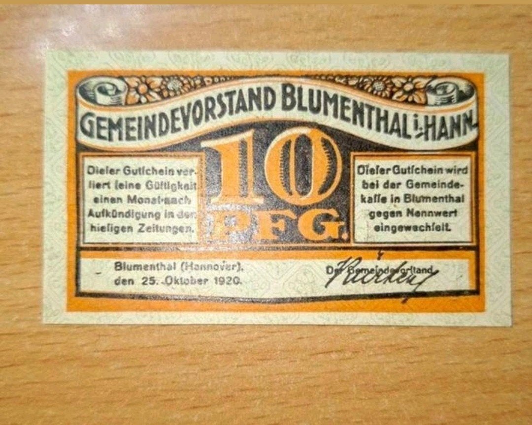 Duits Notgeld Blumenthal Noodgeld, Postzegels en Munten, Ophalen of Verzenden, Duitsland