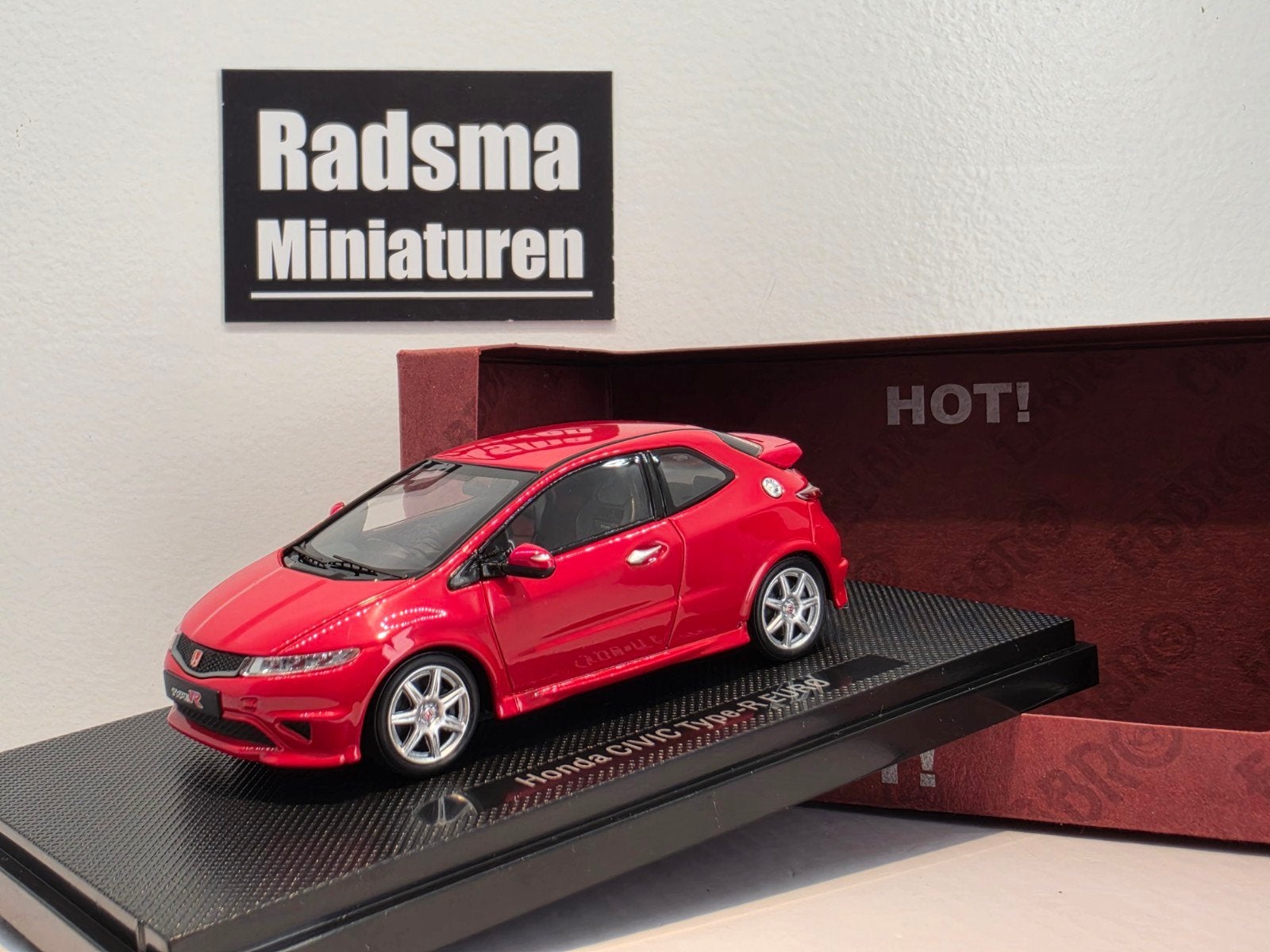 Honda Civic TypeR FN2 - Rood - 1:43 Ebbro, Overige merken, Auto, Ophalen of Verzenden, Zo goed als nieuw