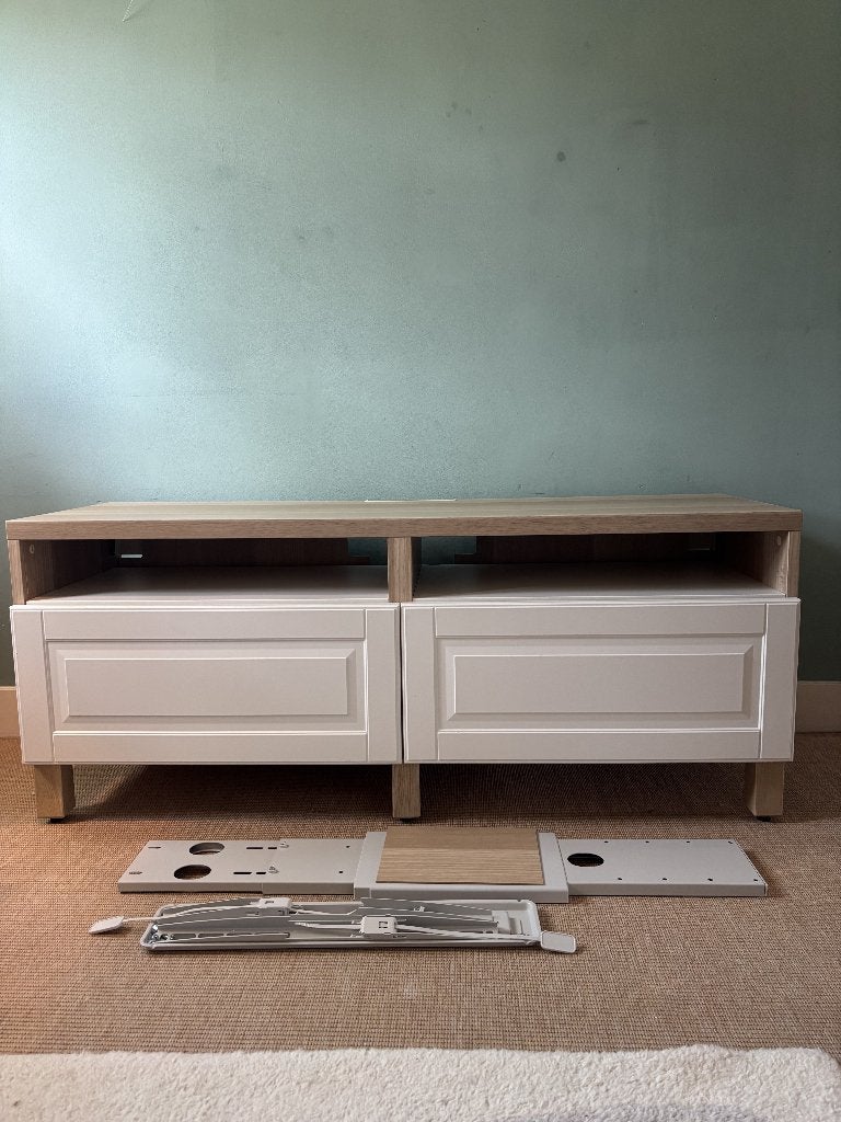 IKEA BESTÅ tv-meubel met 2 lades en afneembare tv-steun, Huis en Inrichting, Kasten | Televisiemeubels, Ophalen, 100 tot 150 cm