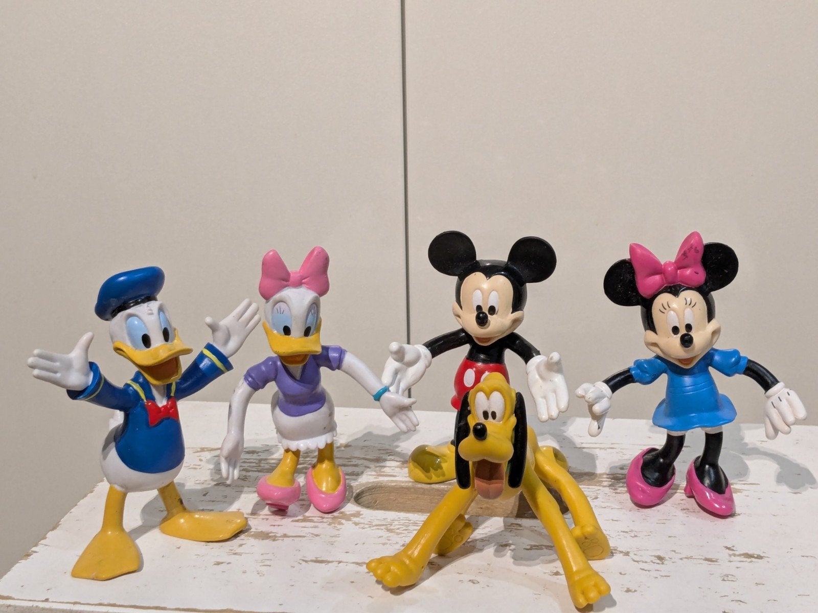 Disney Figuren Set: Mickey, Minnie, Donald, Katrien & Pluto, Ophalen of Verzenden, Gebruikt
