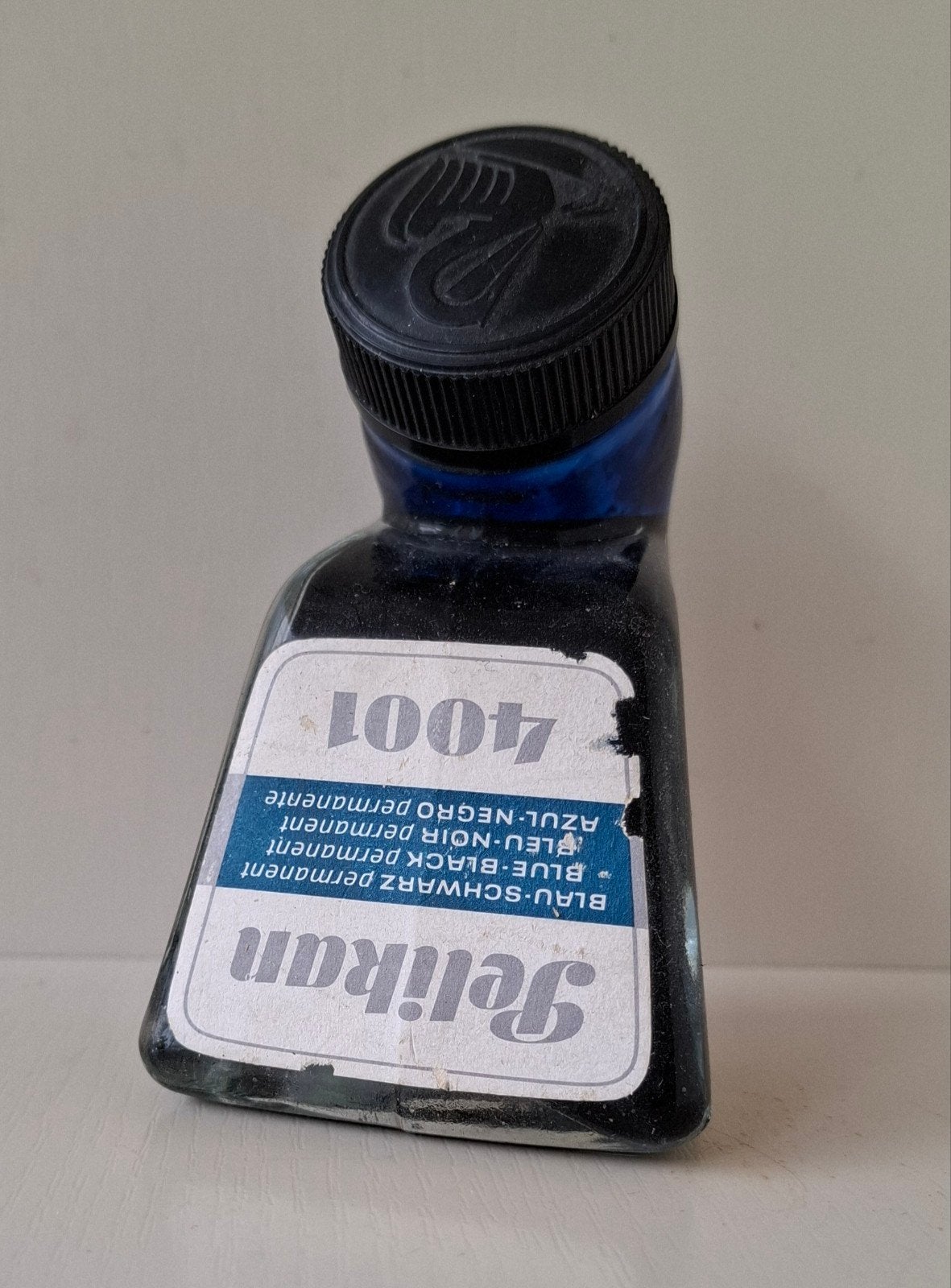 Pelikan 4001 vulpeninkt liggend flesje Blauw, Ophalen of Verzenden, Gebruikt