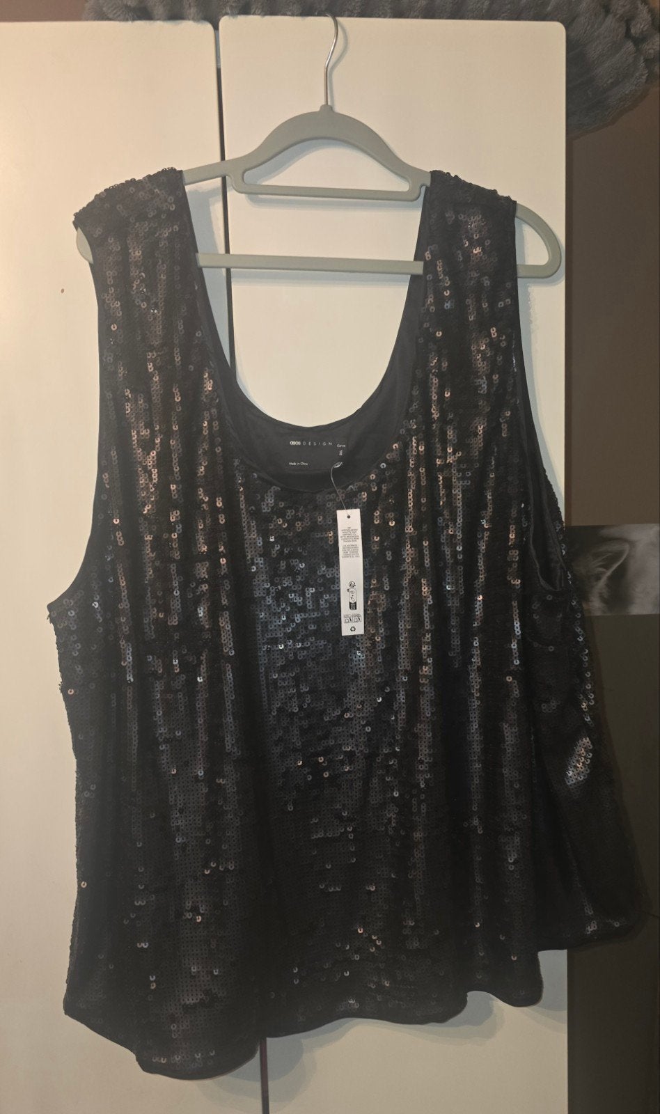 Nieuwe lovertjes top Maat 3xl 56/58, Kleding | Dames, Grote Maten, Ophalen, Zwart, Nieuw, Shirt of Top