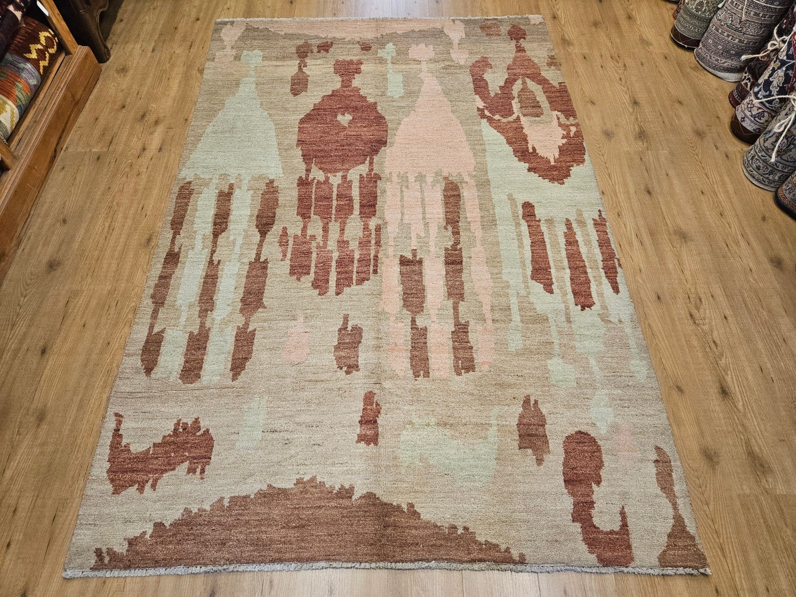 Handgeknoopt oosters tapijt modern 253x169, Info@SlatsAntiek.nl, Groen, Perzisch, 150 tot 200 cm
