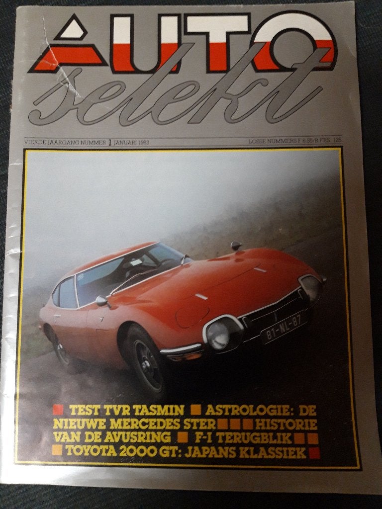 Auto Selekt januari 1983 TVR Tasmin – Toyota 2000 GT, Ophalen of Verzenden, Zo goed als nieuw, Algemeen