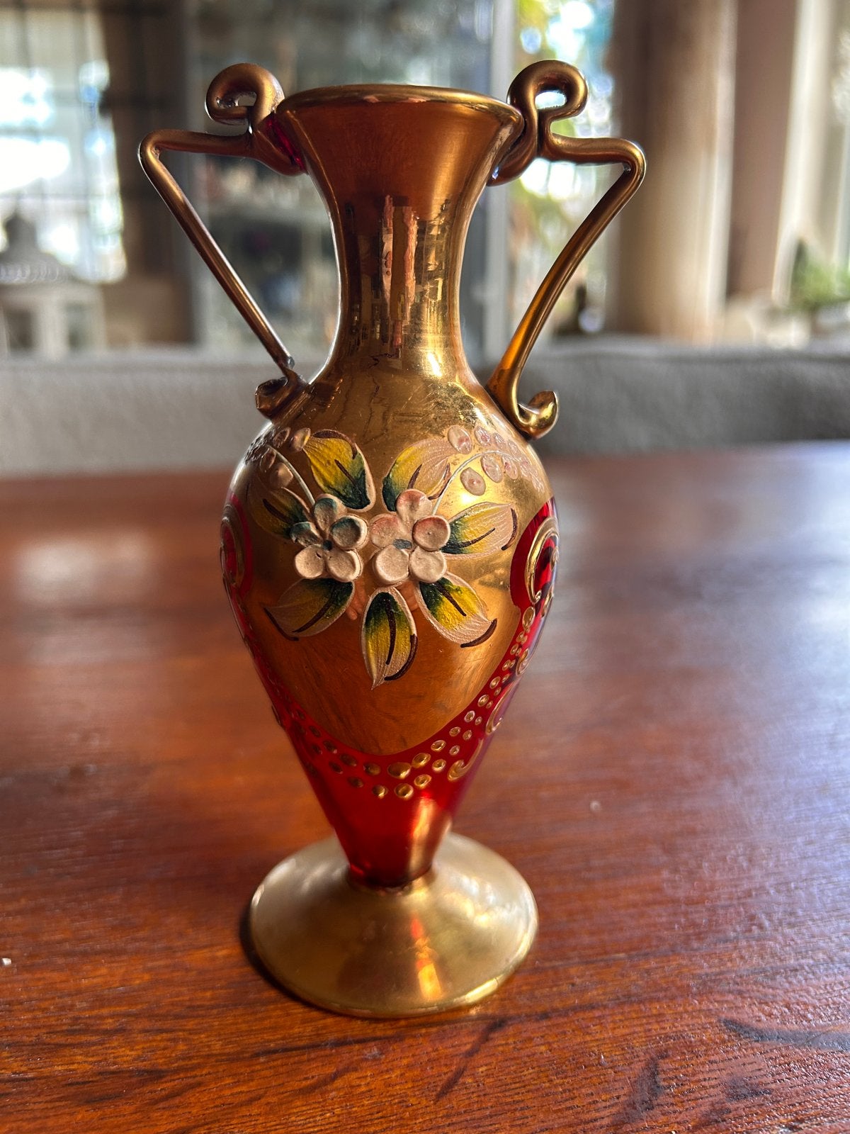 Decoratieve Miniatuur Vaas - Handgeschilderd Glas, Ophalen of Verzenden