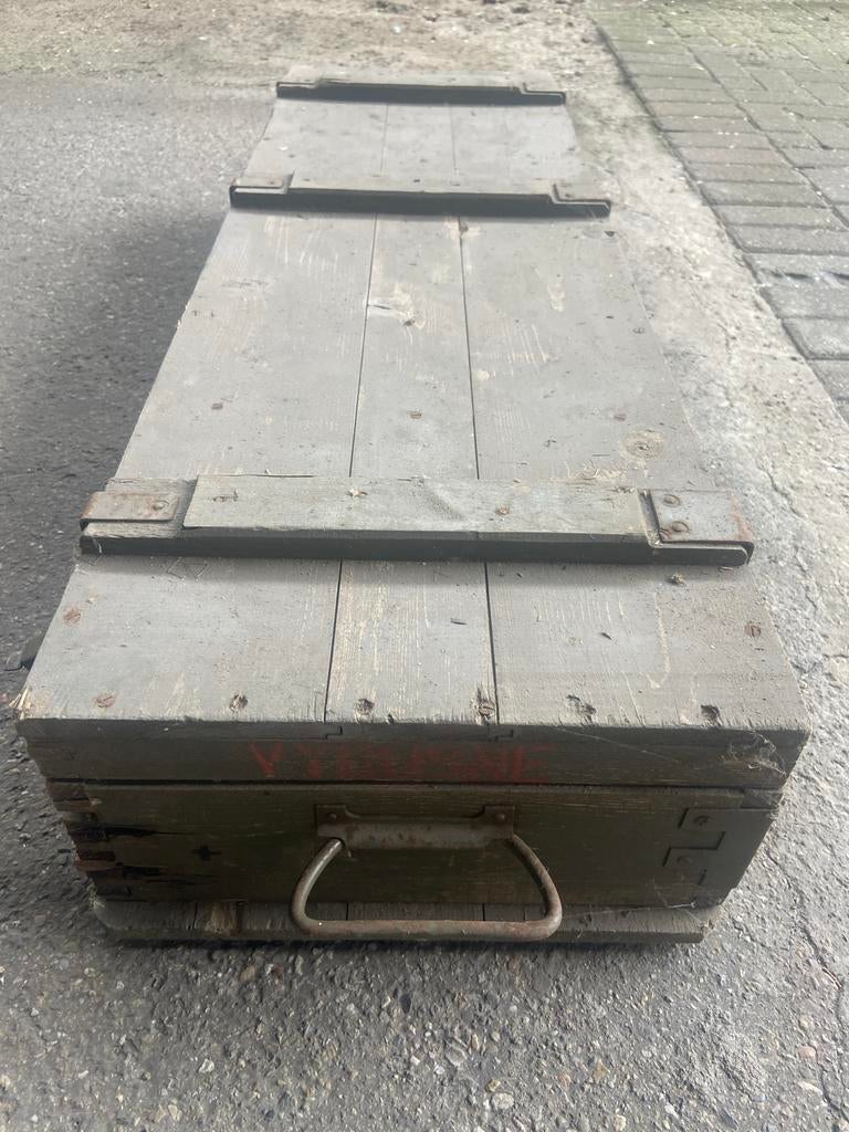 Legerkist, Ophalen of Verzenden, Gebruikt, Overige houtsoorten, 100 tot 150 cm