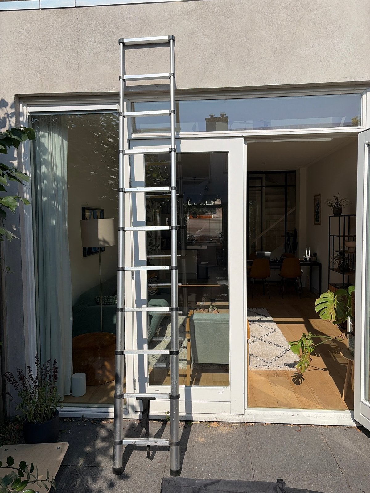 Uitschuifbare ladder 3 meter, zo goed als nieuw, Doe-het-zelf en Verbouw, Ladders en Trappen, Ophalen of Verzenden, Zo goed als nieuw