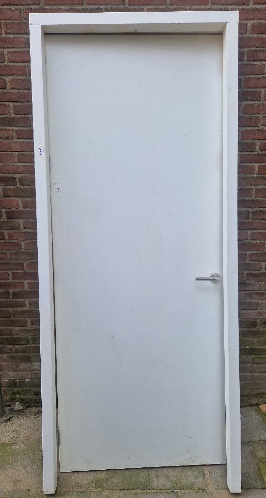 Deur 231,5 x 93 incl kozijn, Ophalen, Gebruikt, 80 tot 100 cm, 215 cm of meer
