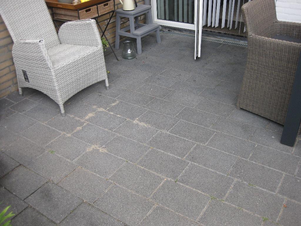 Terras tuin stenen zie tekst, Tuin en Terras, Ophalen, Gebruikt, Keramiek, Klinkers