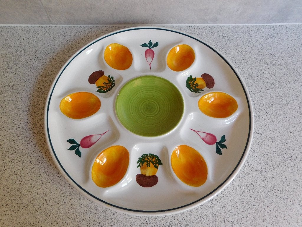 Eierbord 28 cm. 6 eieren Herst Paddenstoel (Zwaan), Huis en Inrichting, Keuken | Servies, Overige merken, Ophalen of Verzenden